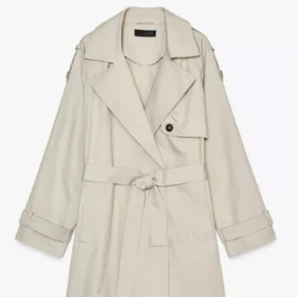 Zara beige belted long trench - Picture 1 of 5